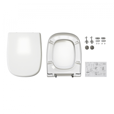 Унитаз Sanita Luxe Quadro с биде QDRSLCC01040522B с бачком и тонким сиденьем микролифт